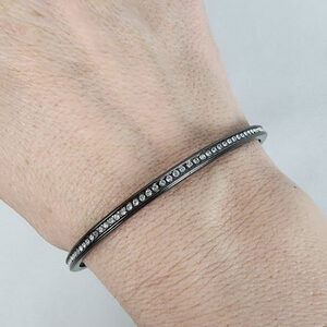 Lia Sophia Black Crystal Stud Bangle Bracelet